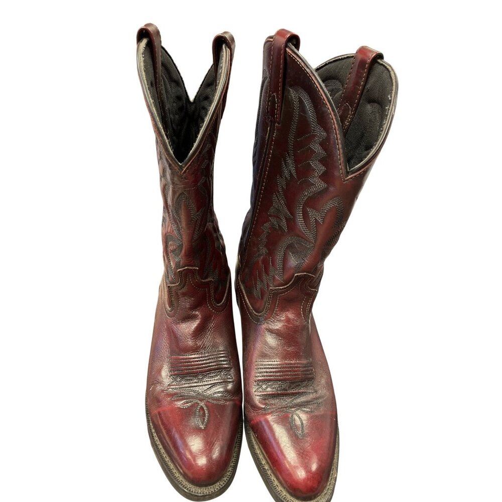 Laredo mens brown leather western mid calf boots sz 9.5D SKU 9947 - Picture 14 of 15